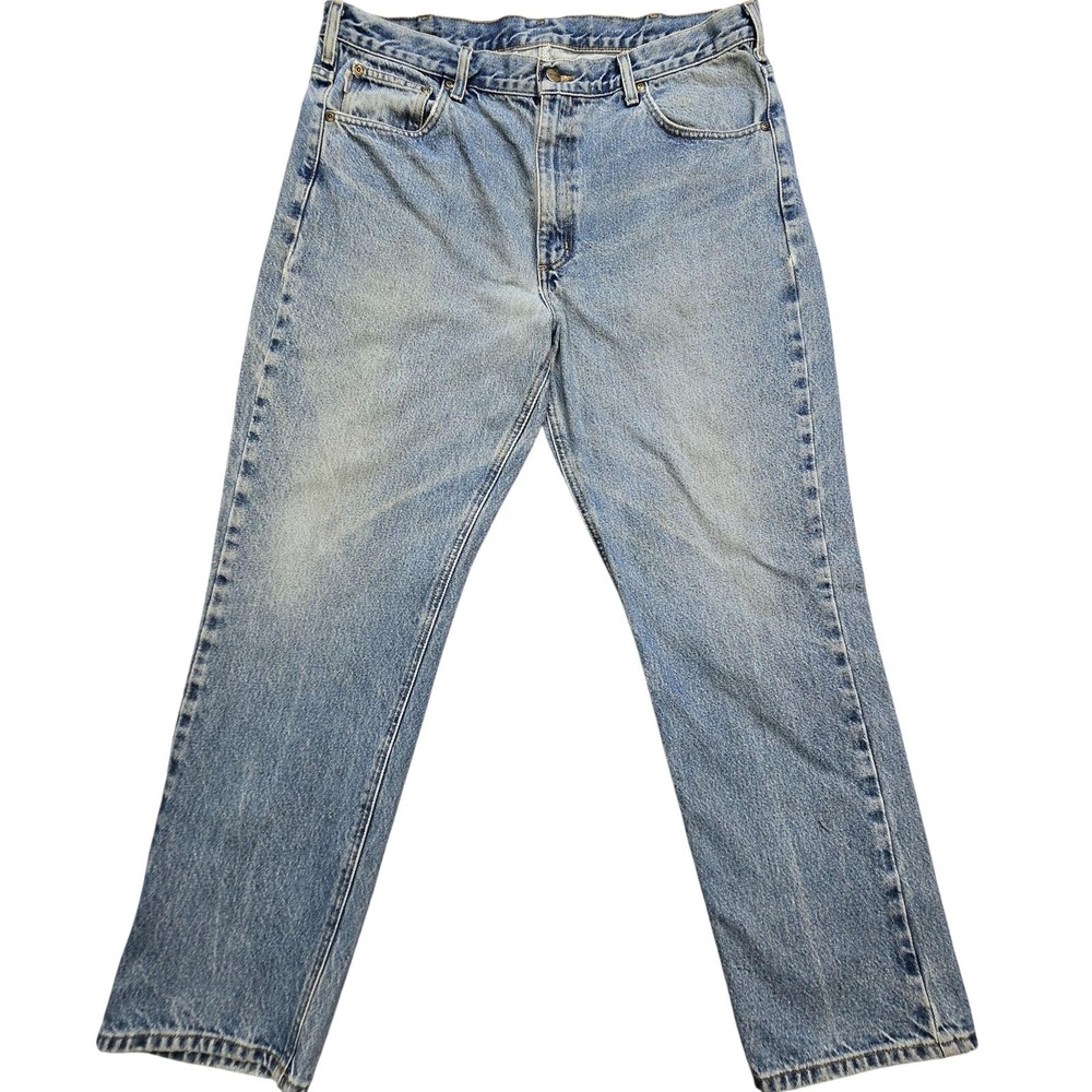 Carhartt Jeans Mens 38x30 Blue Straight Classic Stone Wash Denim B18 Traditional
